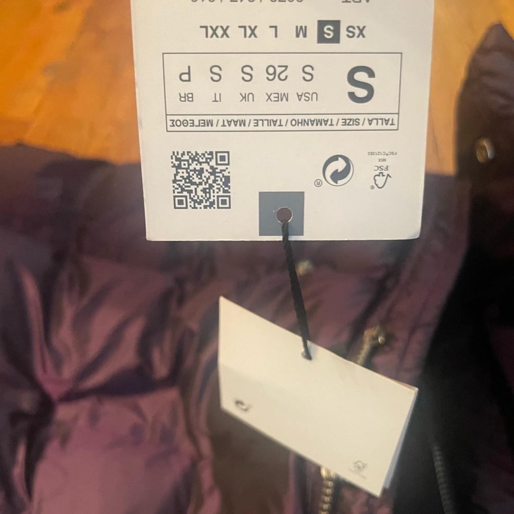 Zara purple puffer coat jacket - Picture 5 of 7